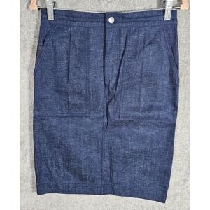Acne Studios Bla Konst Denim Pencil Skirt Womens Sz 32 Dark Wash Blue Pockets